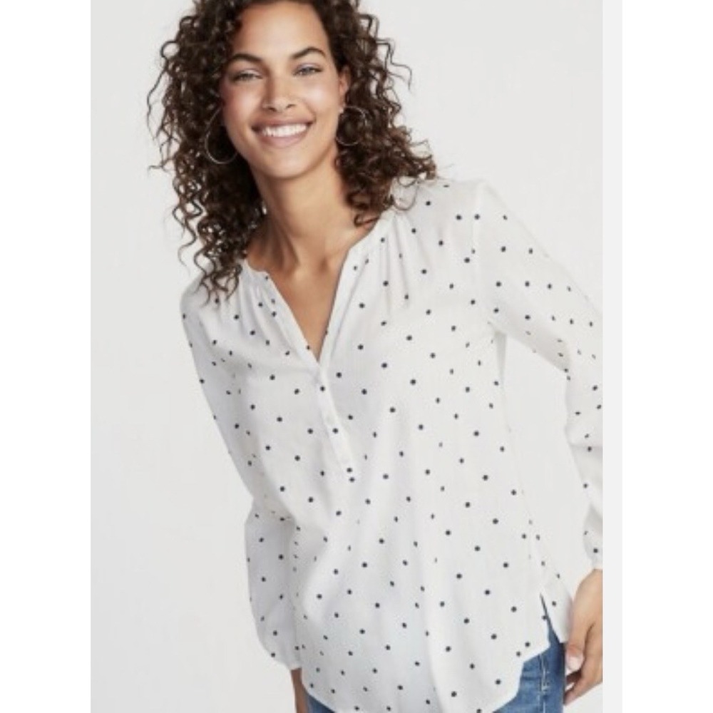 Old Navy Women's M, Clip Dot 100% Cotton Blouse:‎ Light Academia Cottagecore